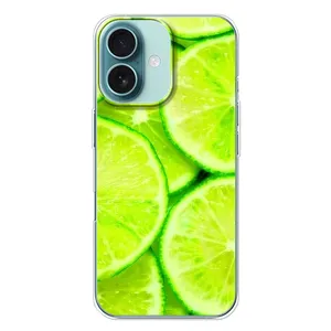 Чехол с изображением вкусной еды для iPhone 16 Plus (Лайм)
