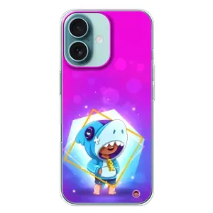 Чехол Бравл Старс для iPhone 16 Plus (Леон в костюме Акулы)