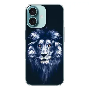 Чохол з картинкою на iPhone 16 Plus (Лев – синій)