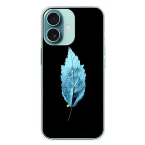 Чехол с картинками на черном фоне для iPhone 16 Plus (Листочек)