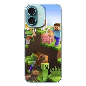 Чохли для iPhone 16 Plus (Персонажі МайнКрафт) (Майн-крафт)
