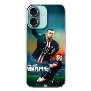 Чехол (TPU) с Футболистом на iPhone 16 Plus (MBAPPE)