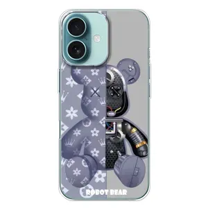 Силиконовый чехол для iPhone 16 Plus (Медведь Louis Vuitton)