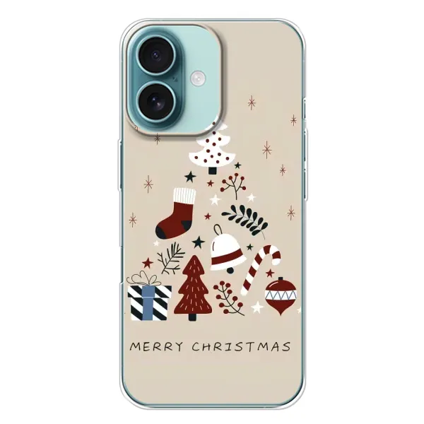 Чехол с рисунком «Merry Christmas» для iPhone 16 Plus Чехол с рисунком «Merry Christmas» для iPhone 16 Plus