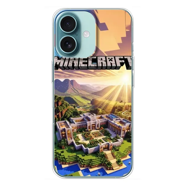 Чехол с рисунком «MINECRAFT» для iPhone 16 Plus