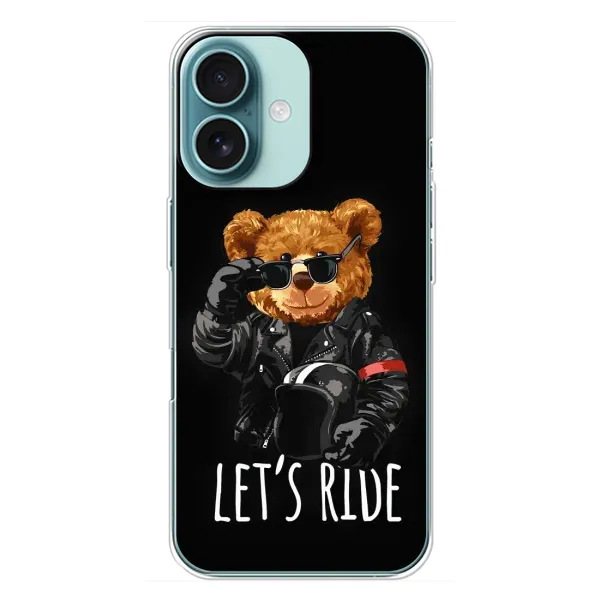Чехол с рисунком «Модный Мишка» для iPhone 16 Plus Чехол с рисунком «Модный Мишка» для iPhone 16 Plus