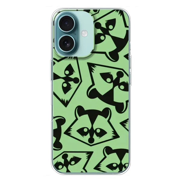 Чехол с рисунком «Мордочки Енота» для iPhone 16 Plus