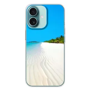 Летний Чехол на iPhone 16 Plus (Море песок)