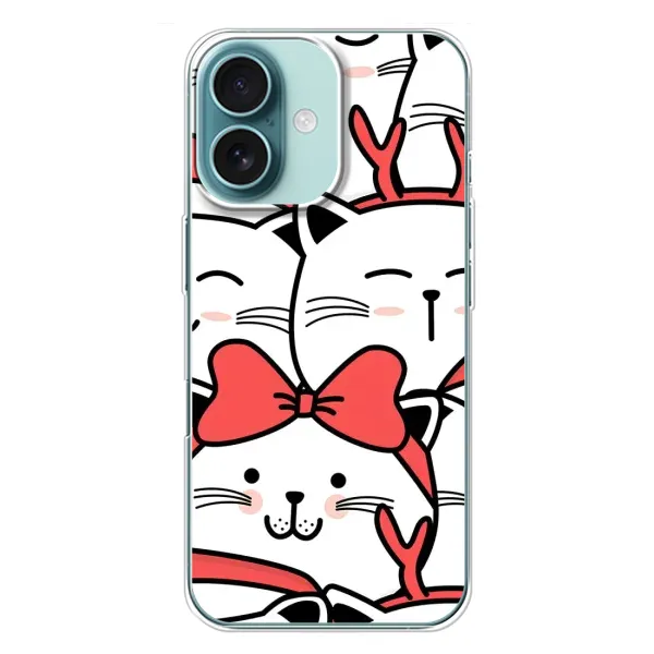 Чехол с рисунком «Новогодние котики» для iPhone 16 Plus Чехол с рисунком «Новогодние котики» для iPhone 16 Plus