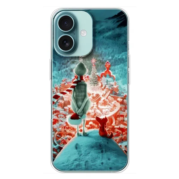Чехол с рисунком «Новогодний Гринч» для iPhone 16 Plus