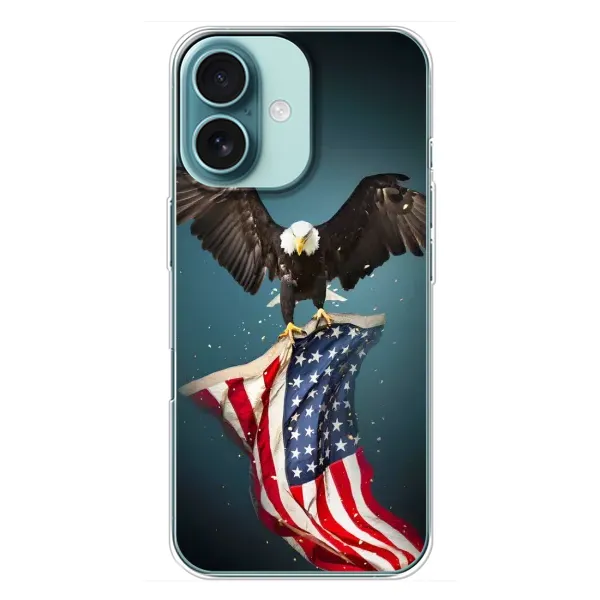 Чохол з малюнком «Орел і прапор» для iPhone 16 Plus Чохол з малюнком «Орел і прапор» для iPhone 16 Plus