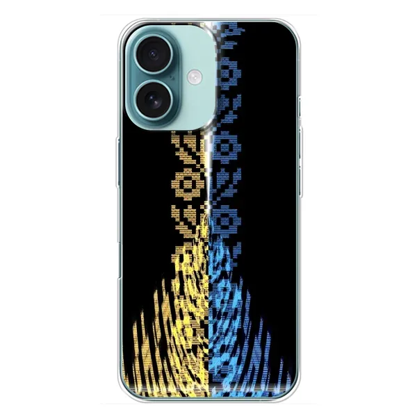 Чехол с рисунком «Патриотическая вышиванка» для iPhone 16 Plus Чехол с рисунком «Патриотическая вышиванка» для iPhone 16 Plus