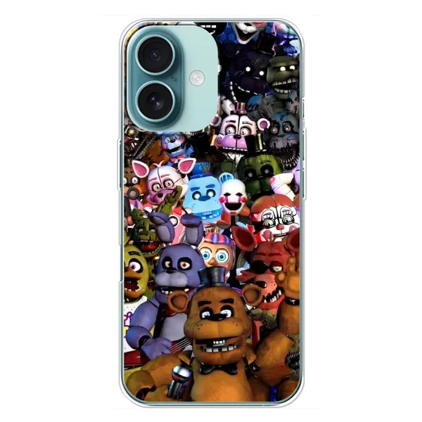 Чехол с рисунком «Персонажи Фредди» для iPhone 16 Plus