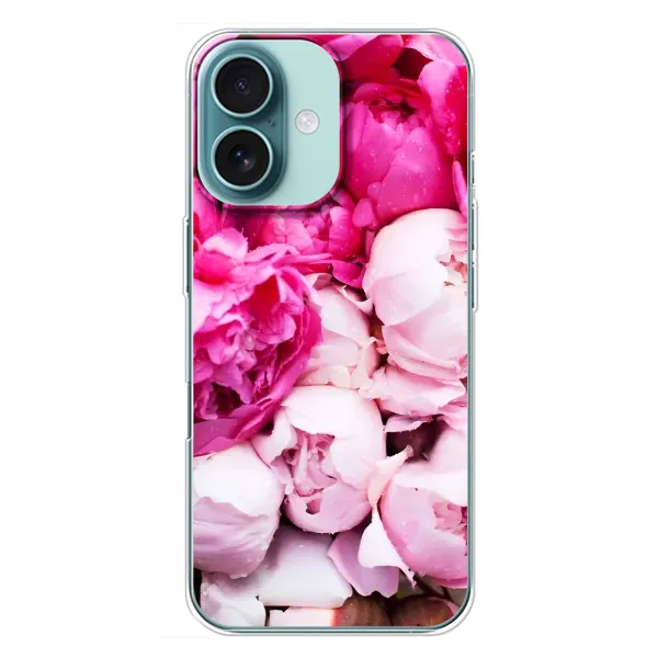 Чехол с рисунком «Пионы» для iPhone 16 Plus Чехол с рисунком «Пионы» для iPhone 16 Plus