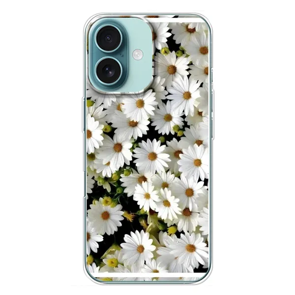 Чехол с рисунком «Рамка в ромашках» для iPhone 16 Plus Чехол с рисунком «Рамка в ромашках» для iPhone 16 Plus