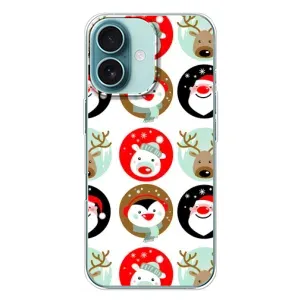 Силиконовый бампер на рождество для iPhone 16 Plus (Рождественский принт)