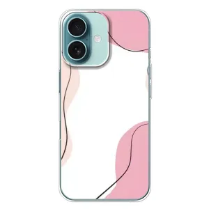 Чехол цветочный дизайн для iPhone 16 Plus (Розовый фон)