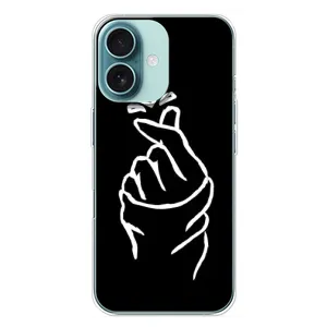 Чехлы (Знак сердечка) на iPhone 16 Plus (Сердце на черном)