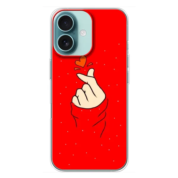 Чехол с рисунком «Сердце на красном» для iPhone 16 Plus Чехол с рисунком «Сердце на красном» для iPhone 16 Plus