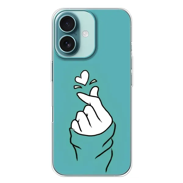 Чехол с рисунком «Сердечко на бирюзовом» для iPhone 16 Plus Чехол с рисунком «Сердечко на бирюзовом» для iPhone 16 Plus