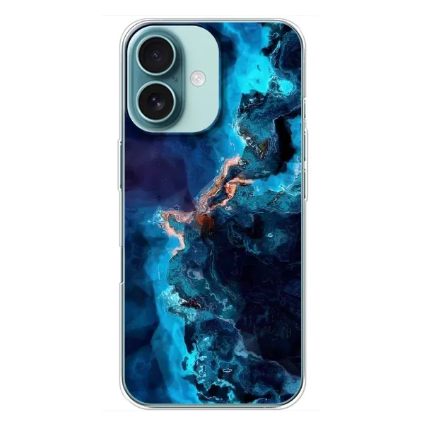 Чехол с рисунком «Синий мрамор» для iPhone 16 Plus Чехол с рисунком «Синий мрамор» для iPhone 16 Plus