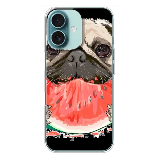 Чехол с рисунком «Смешной Мопс» для iPhone 16 Plus Чехол с рисунком «Смешной Мопс» для iPhone 16 Plus