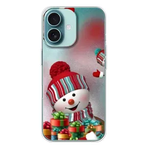 Чохли на Новий Рік iPhone 16 Plus (Сніговик в шапці)