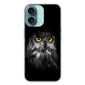 Чохли з принтом СОВИ для iPhone 16 Plus (Сова на чорному)