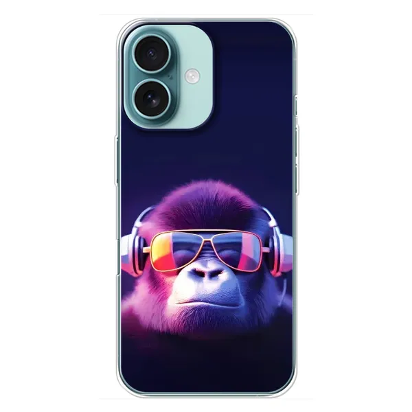 Чохол з малюнком «Стильная мавпа» для iPhone 16 Plus Чохол з малюнком «Стильная мавпа» для iPhone 16 Plus