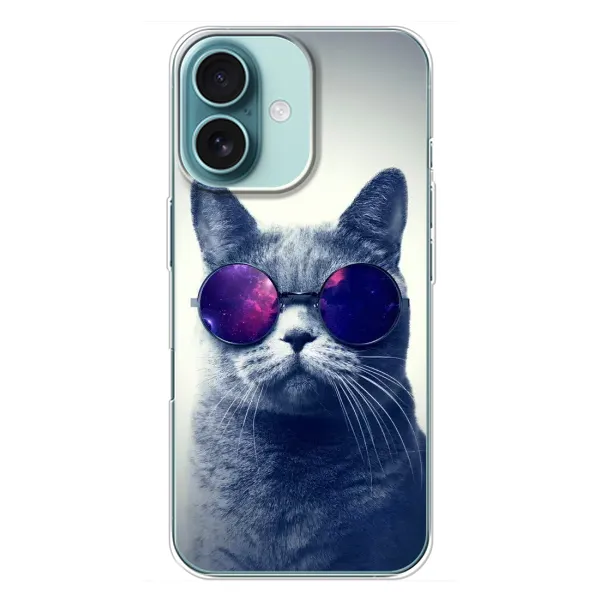 Чехол с рисунком «Стильный КОТ» для iPhone 16 Plus Чехол с рисунком «Стильный КОТ» для iPhone 16 Plus
