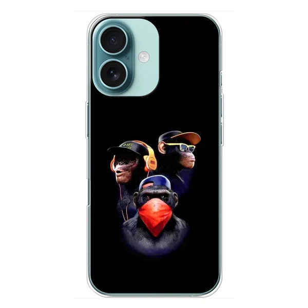 Чохол з малюнком «Три обізяни» для iPhone 16 Plus Чохол з малюнком «Три обізяни» для iPhone 16 Plus