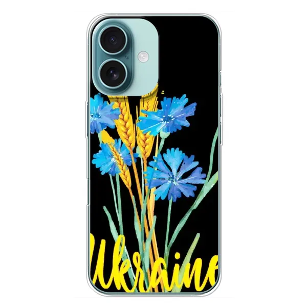 Чехол с рисунком «Ukraine в цветочках» для iPhone 16 Plus Чехол с рисунком «Ukraine в цветочках» для iPhone 16 Plus