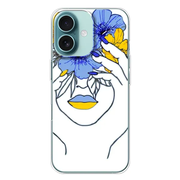 Чехол с рисунком «Украинка на всю голову» для iPhone 16 Plus Чехол с рисунком «Украинка на всю голову» для iPhone 16 Plus