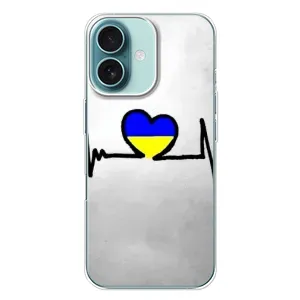 Силиконовый Чехол на iPhone 16 Plus (Я-Украина) (Украинская кардиограмма)