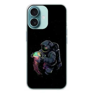 Силиконовый Чехол с принтом "Космонавты" на iPhone 16 Plus (В руках земля)