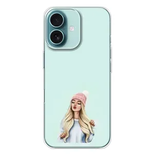 Силиконовый Чехол на iPhone 16 Plus с картинкой Стильных Девушек (В шапке)