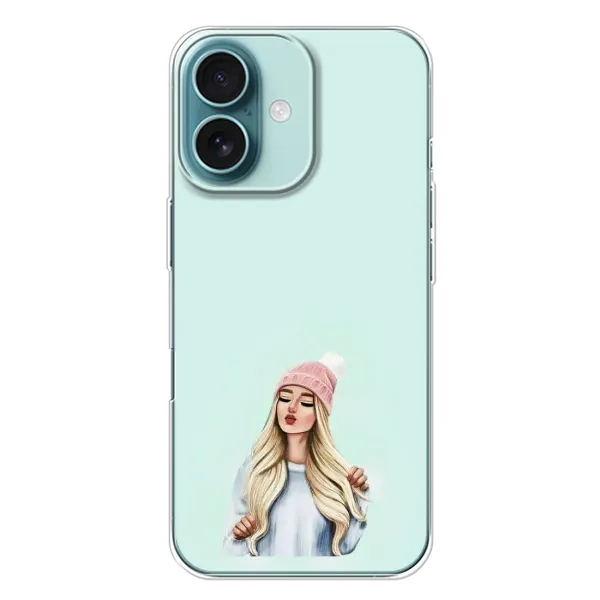Чехол с рисунком «В шапке» для iPhone 16 Plus