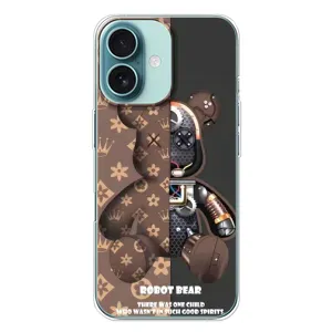 Силиконовый чехол для iPhone 16 Plus (Медмедь Луи Виттон)