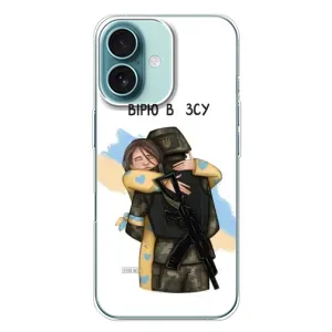 Патриотический Чехол для iPhone 16 Plus (Верим в ЗСУ)
