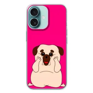 Чохол (ТПУ) Милі песики для iPhone 16 Plus (Веселий Мопсік)