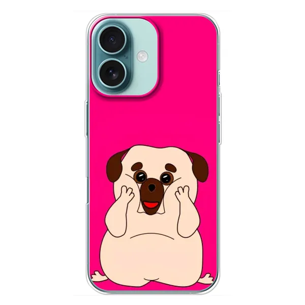 Чехол с рисунком «Веселый Мопсик» для iPhone 16 Plus Чехол с рисунком «Веселый Мопсик» для iPhone 16 Plus