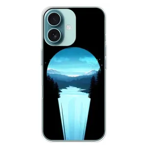 Летний Чехол на iPhone 16 Plus (Синий Водопад)
