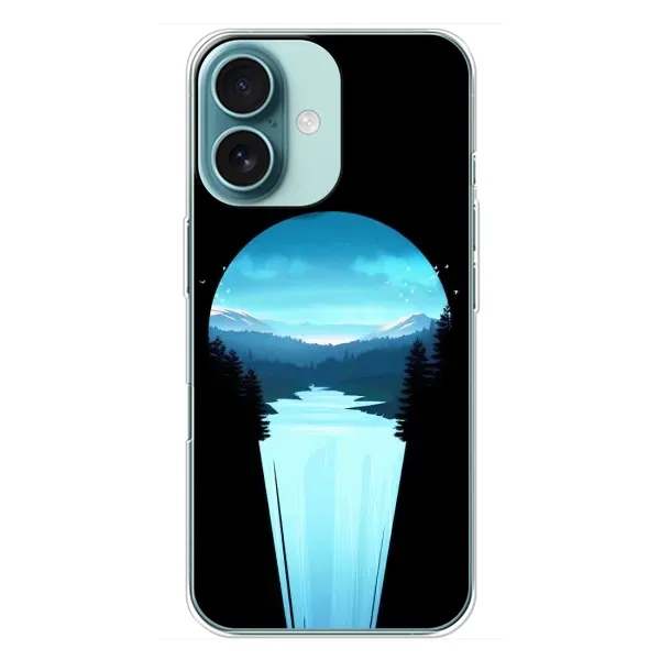 Чехол с рисунком «Синий Водопад» для iPhone 16 Plus