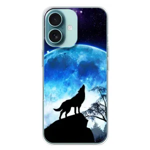Чохол з Вовком на iPhone 16 Plus (Виє на місяць)