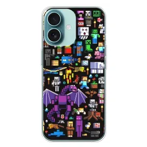 Чохол майнкрафт для iPhone 16 Plus (Усі персонажі)