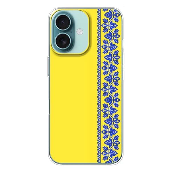 Чехол с рисунком «Вышиванка на желтом» для iPhone 16 Plus Чехол с рисунком «Вышиванка на желтом» для iPhone 16 Plus