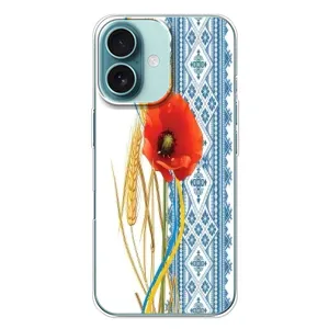 Силиконовый Чехол на iPhone 16 Plus с картинкой Вышиванки (Вышиванка с цветком)