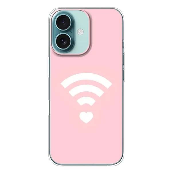 Чехол с рисунком «WiFi Love» для iPhone 16 Plus Чехол с рисунком «WiFi Love» для iPhone 16 Plus