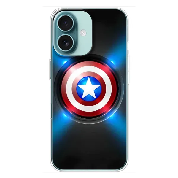 Чехол с рисунком «Яркий Щит Капитана» для iPhone 16 Plus