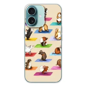 Чохол з Прикольним Принтом на iPhone 16 Plus (Йога свинок)